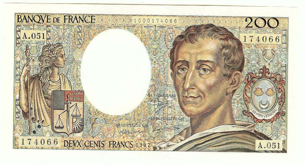 200 Francs (Montesquieu) 1987 Neuf